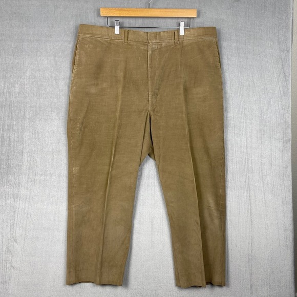 Haggar Other - Vtg 80s Haggar Casuals Trousers Mens 40x25 Khaki Tan Wide Wale Corduroy Heritage
